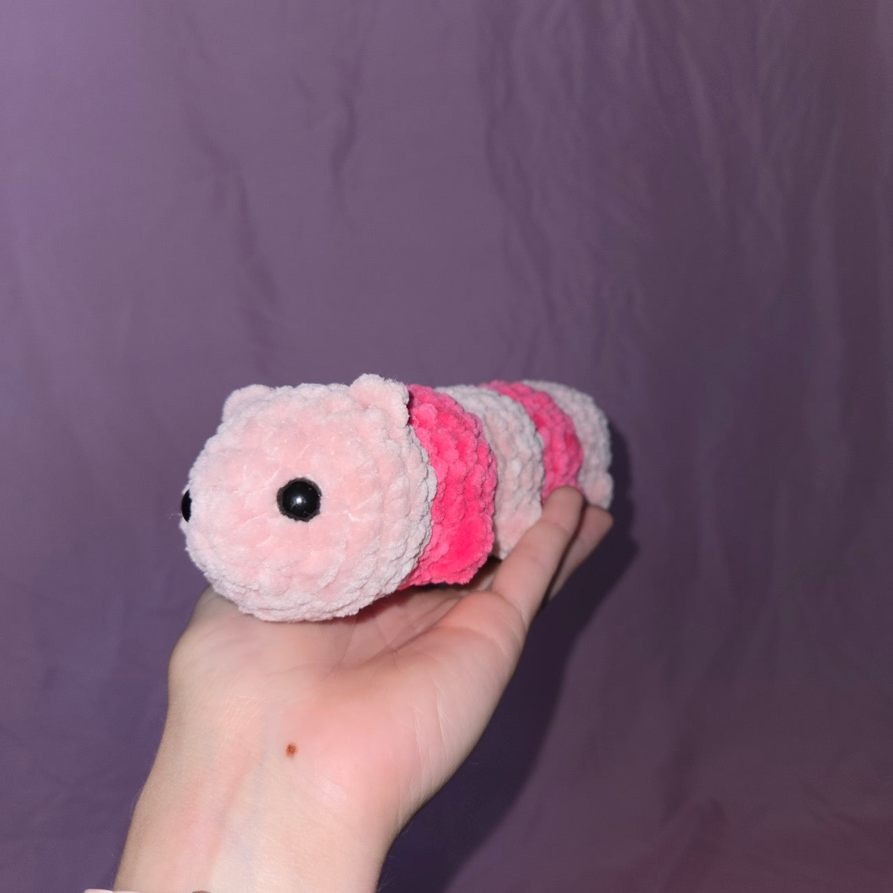 Pink Caterpillar Plushie