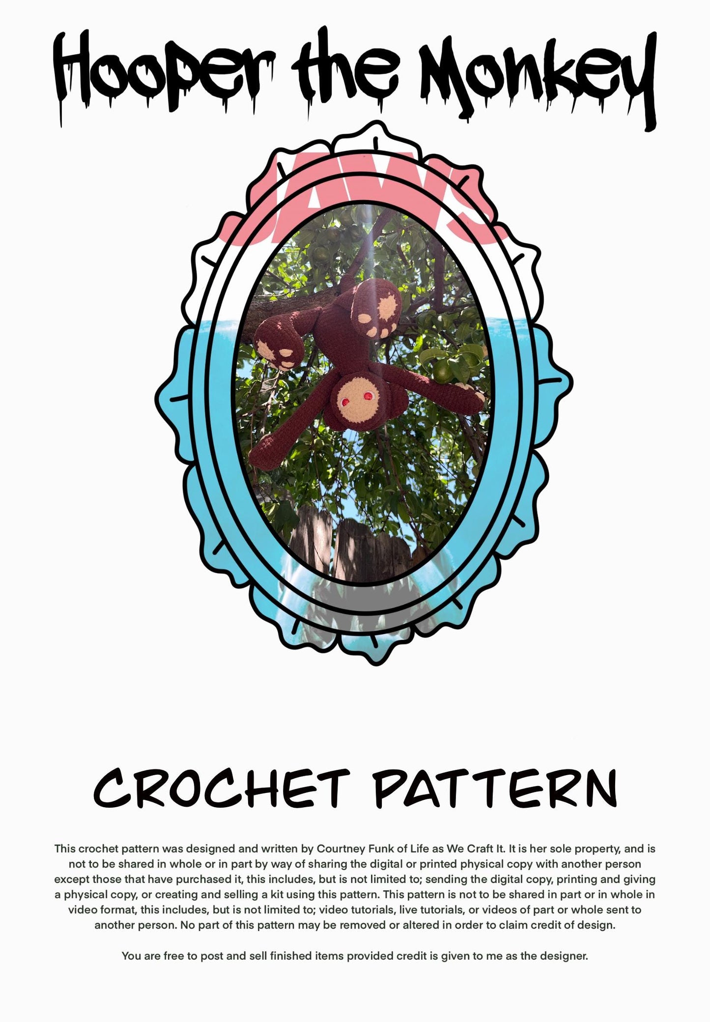 Hooper The Monkey Creepy Cuddler Crochet Pattern