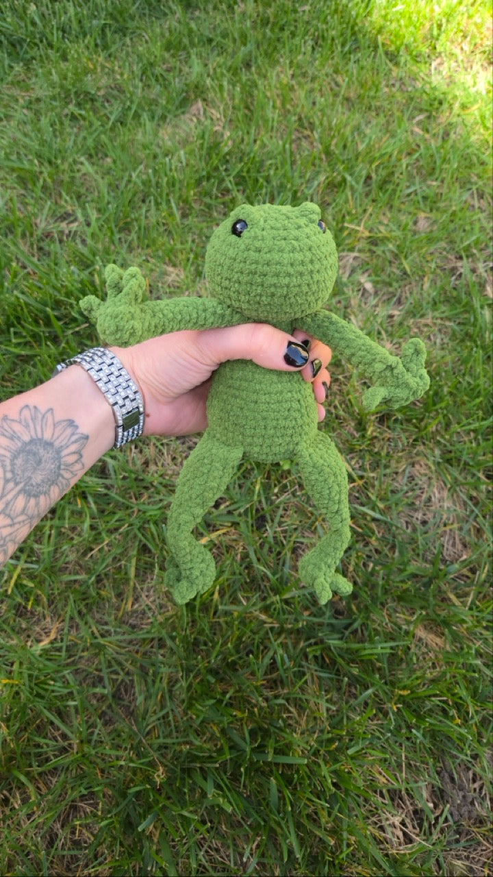 Frogrick the Grumpy Frog Plushie