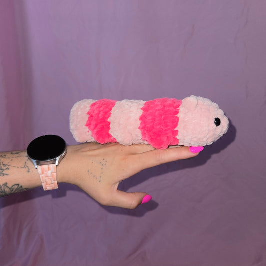 Pink Caterpillar Plushie