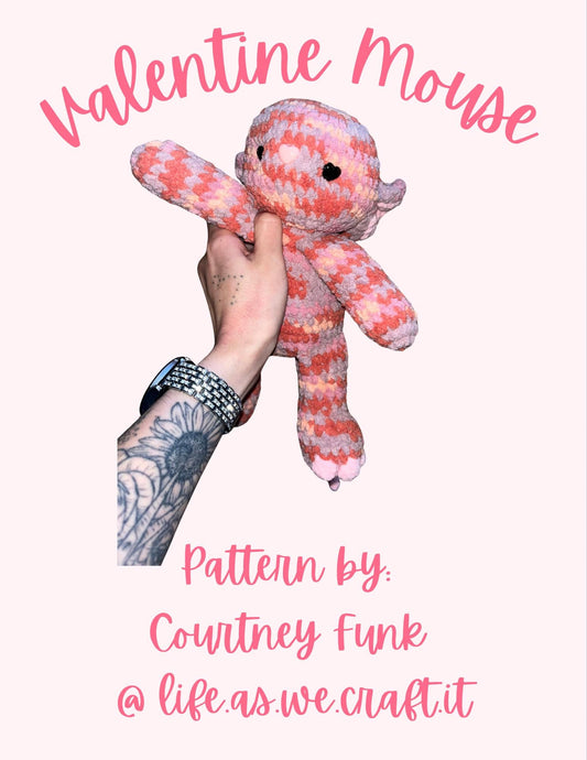 Valentine Mouse Low-Sew Crochet Pattern