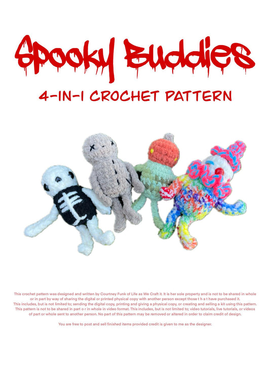 Spooky Buddies 4-in-1 Low-Sew Halloween Crochet Pattern