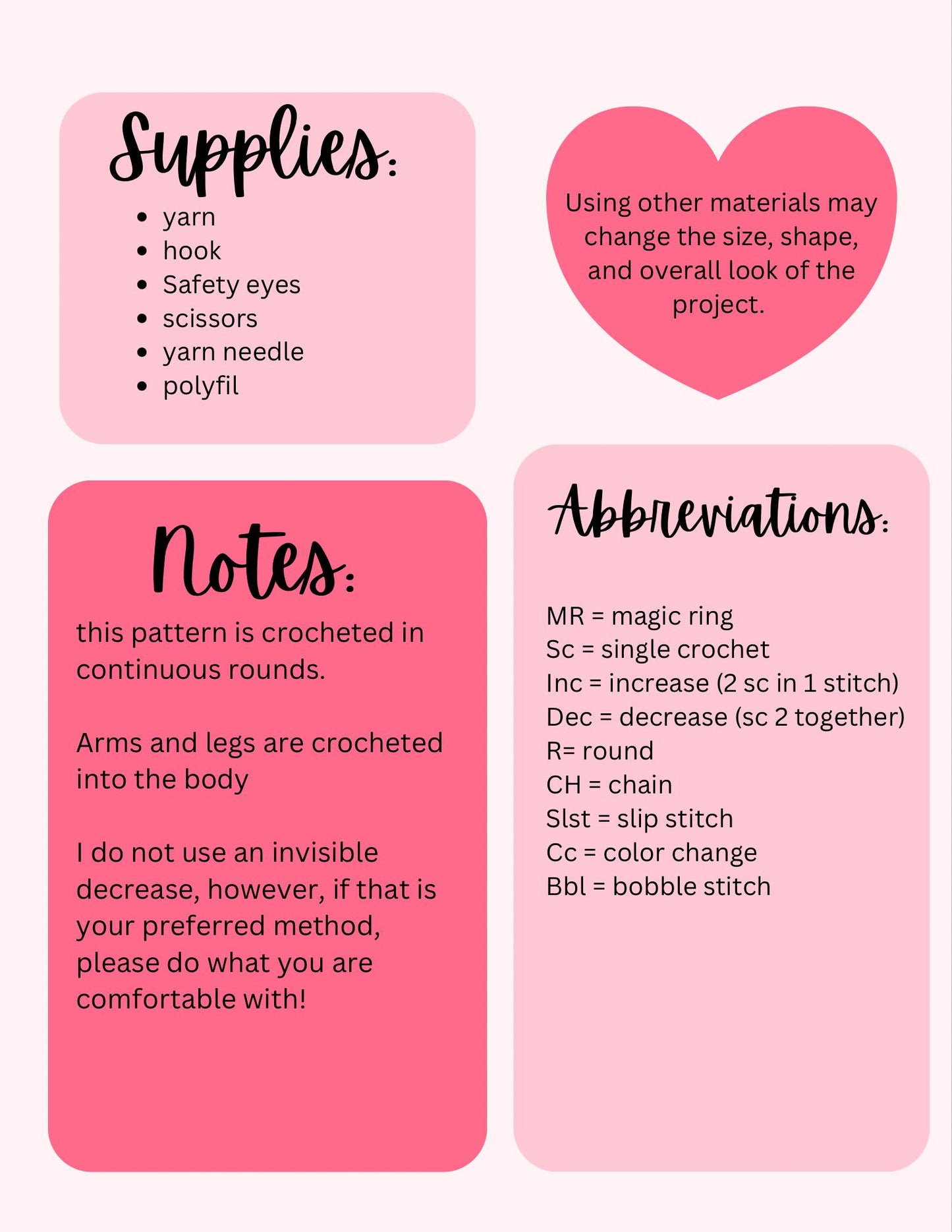 Valentine Mouse Low-Sew Crochet Pattern