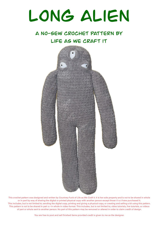 Long Alien No-Sew Sock Monkey Inspired Crochet Pattern