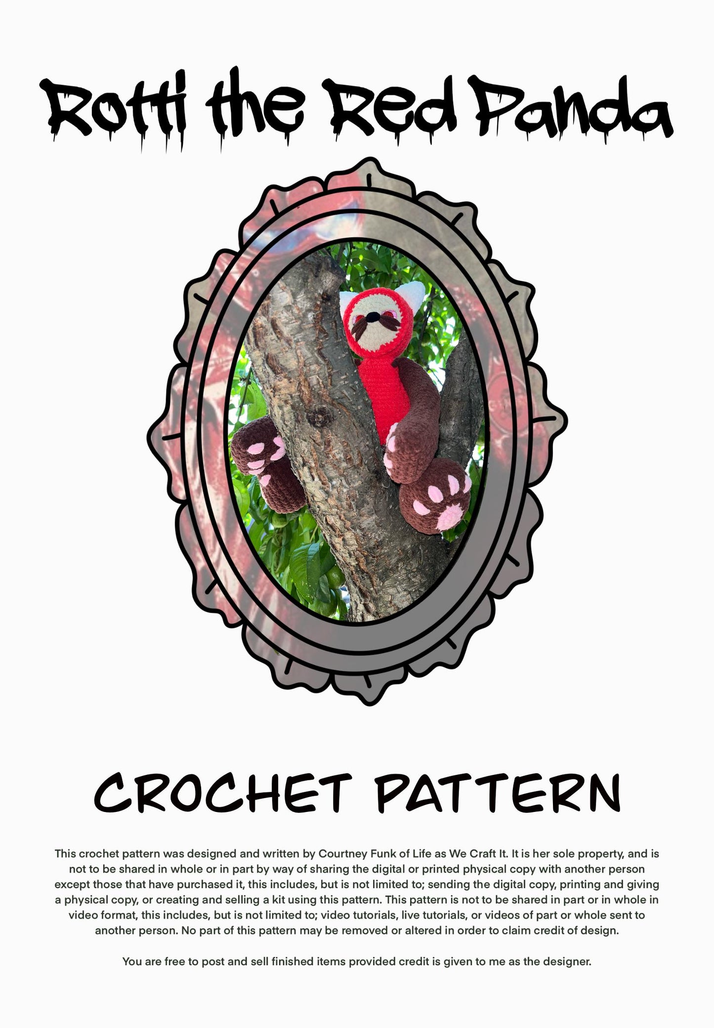 Rotti The Red Panda Creepy Cuddler Crochet Pattern