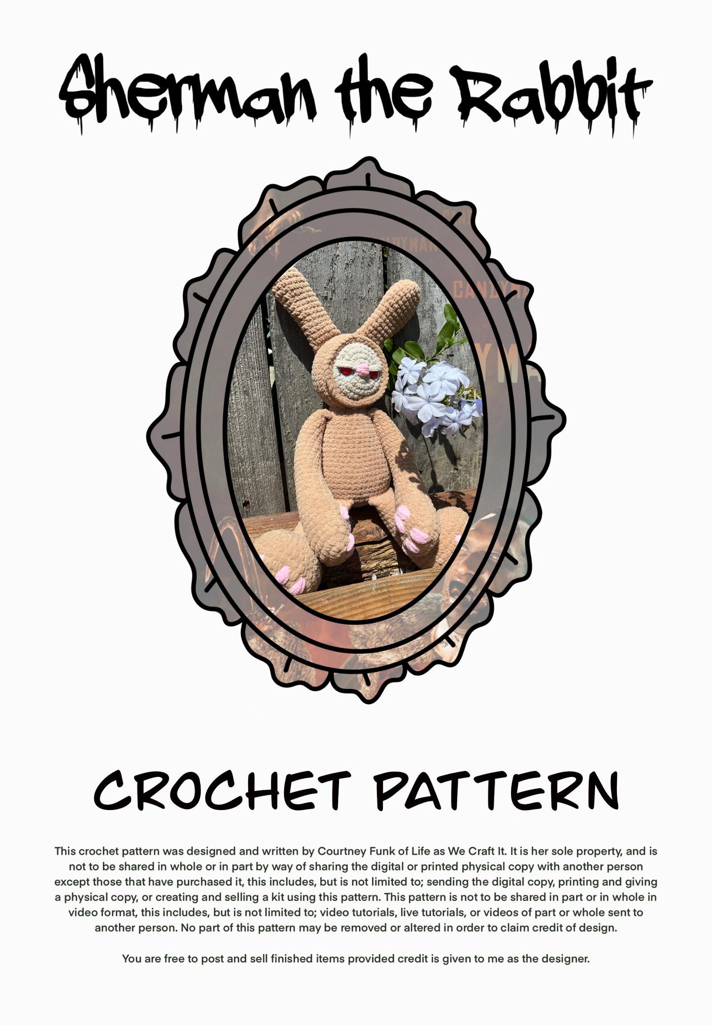 Sherman The Rabbit Creepy Cuddler Crochet Pattrn