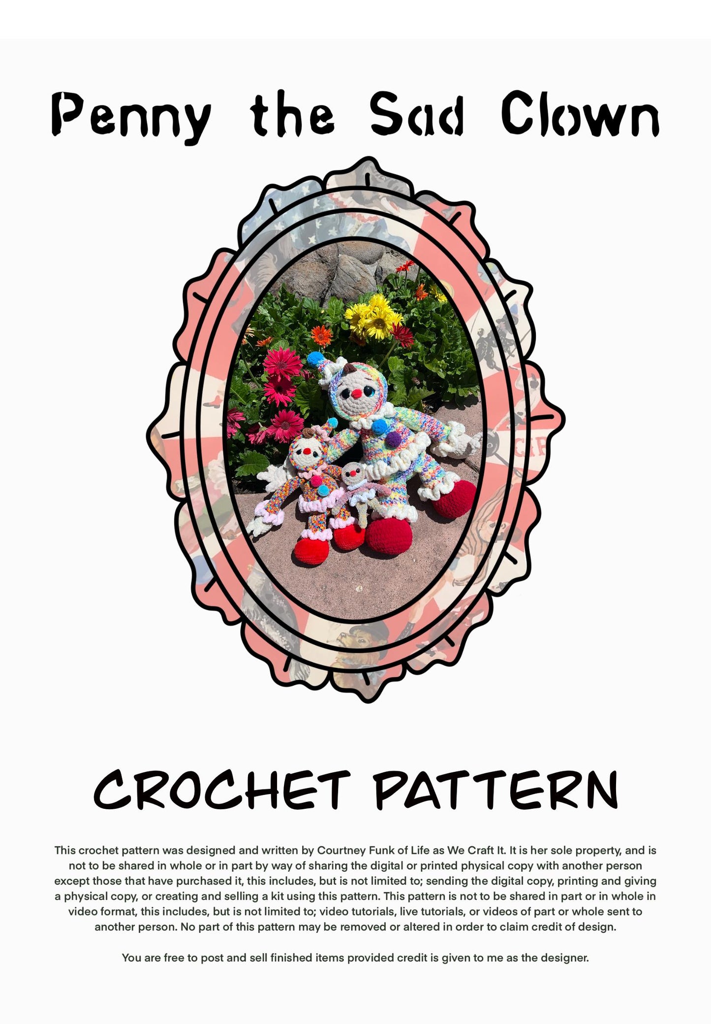 Penny The Sad Clown Creepy Crochet Pattern