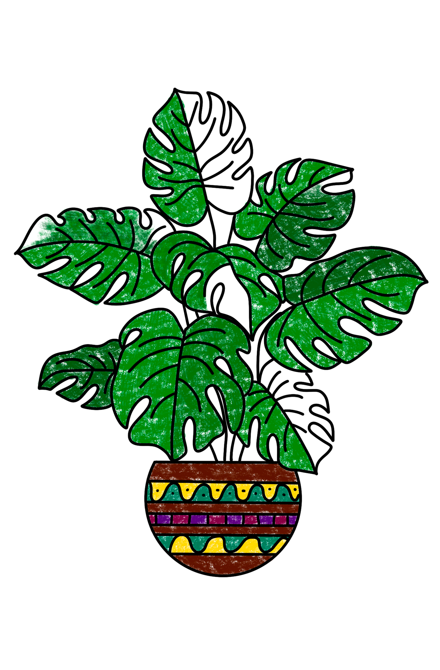 Monstera Plant Printable Coloring Page