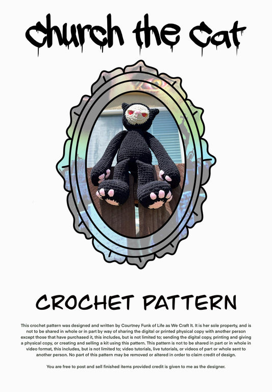 Church The Cat Creepy Cuddler Crochet Pattern