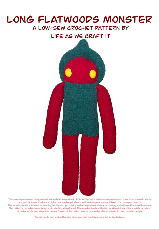 Long Flatwoods Monster Low-Sew Sock Monkey Inspired Crochet Pattern